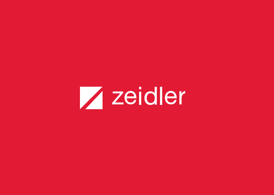 Zeidler Logo, white on red background